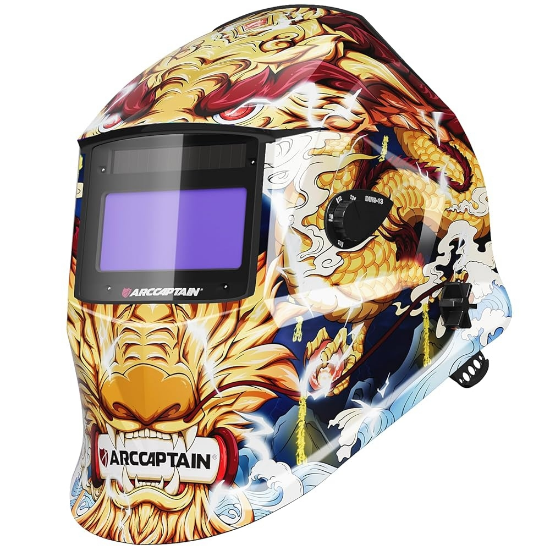 CLEARMAX-S SERIAL:  Auto Darkening Welding Helmet  Dragon 3.86”×1.69” Viewing Screen HSH-S800