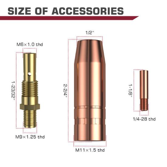 Lincoln Magnum 100L Welder Part MIG Welding Gun Consumables Kit