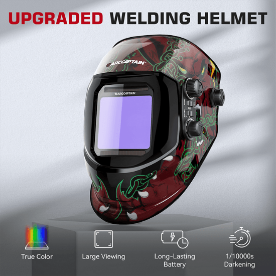 AC-M SERIAL: Large Viewing Screen Auto Darkening Welding Helmet 3.94