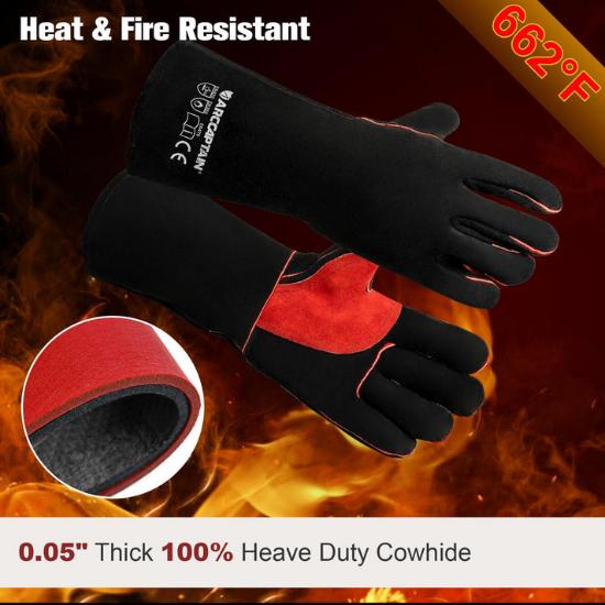 16 inches Multifunction Cowhide Leather Welding Gloves